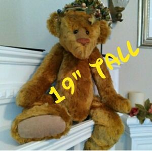 VINTAGE BEAR MOHAIR TEDDY BEAR ARTIST SIGNED HANDMADE